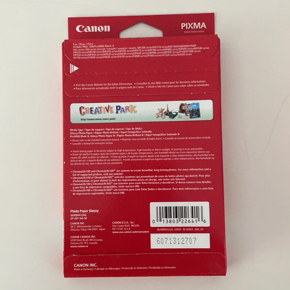Canon photo glossy paper 4 x 6